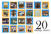 The Downtown vintage stores clip art, an Illustration by Cocoa studio by Eliza M (Thumbnail 3 of 6)
