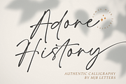 Adore History - Handwritten Font, a Script Font by MJB Letters (Thumbnail 1 of 11)
