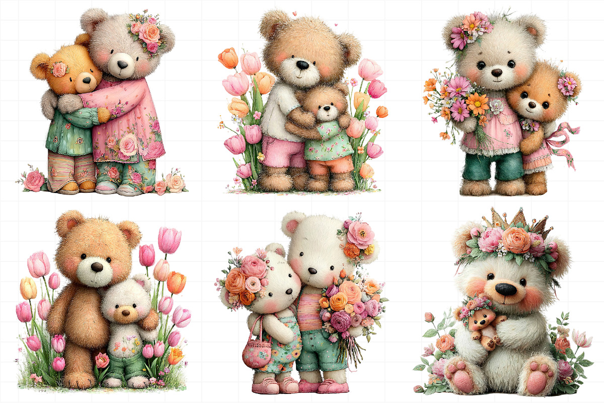 Mother’s Day Teddy Bear Clipart, an Illustration by Daily.Designs (Photo 4 of 8)