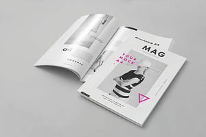 Open & Closed A4 Magazine Mockup