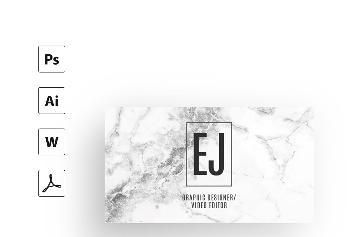 White marble bussiness card template, a Business Card Template by MH Design Template (Photo 4 of 10)