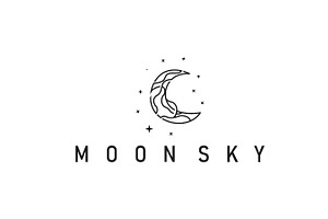 simple minimalist moon logo design, a Branding & Logo Template by Maylianaw28