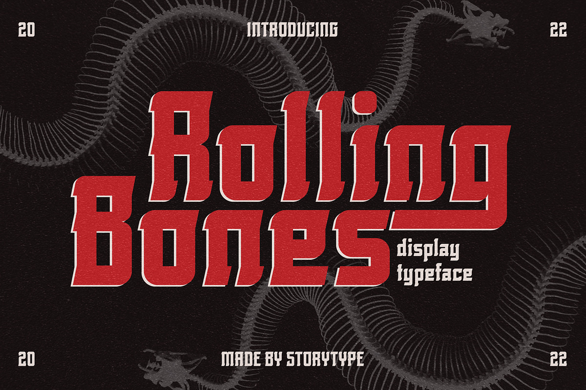 Rolling Bones Display Typeface Font, a Sans Serif Font by Storytype Studio (Photo 1 of 15)