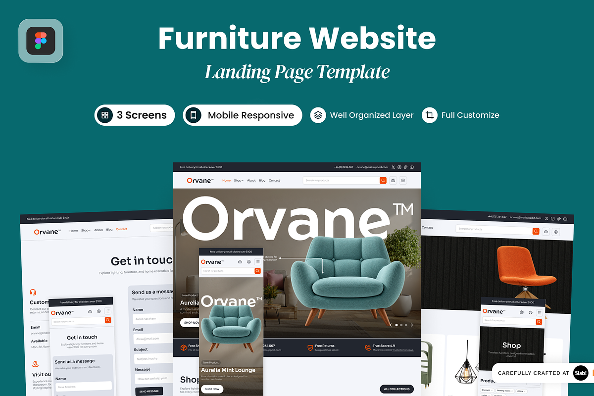 Orvane - Furniture E Commerce, a Landing Page Template by SLAB! Design (Photo 1 of 5)