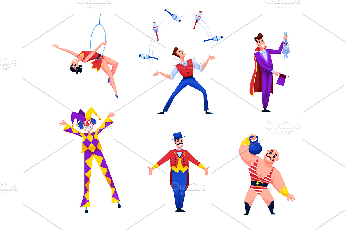 Cartoon circus artists. Chapiteau, a Person Illustration by Stock-Smart-Start