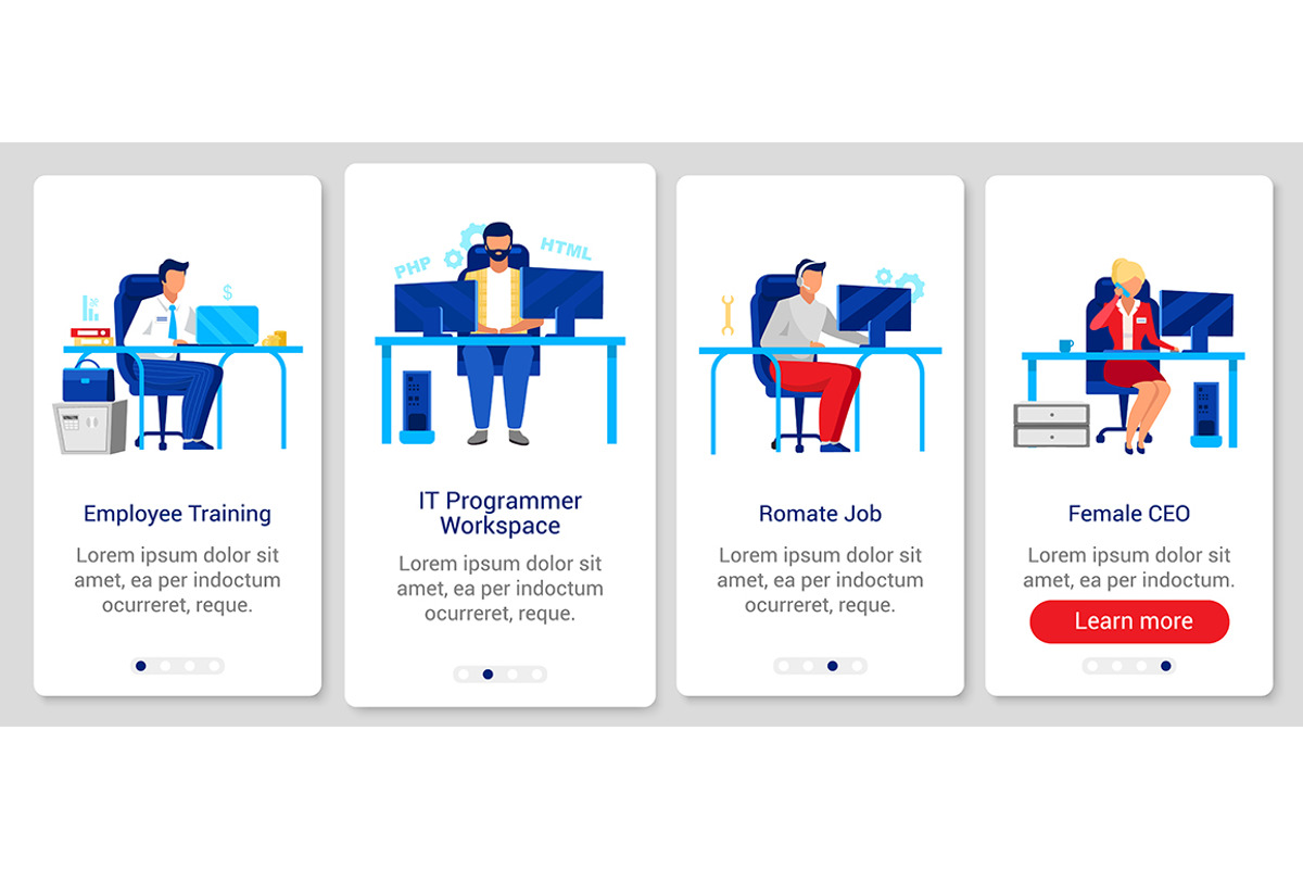 Corporate lifestyle app screen, a Templates & Theme by IMG visuals characters (Photo 3 of 4)