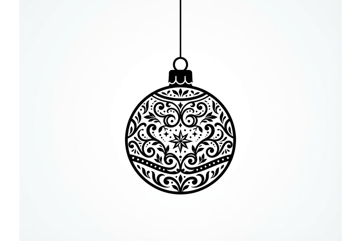Festive Filigree Bauble Silhouette, an Object Graphic by Creativeshirt (Photo 2 of 5)