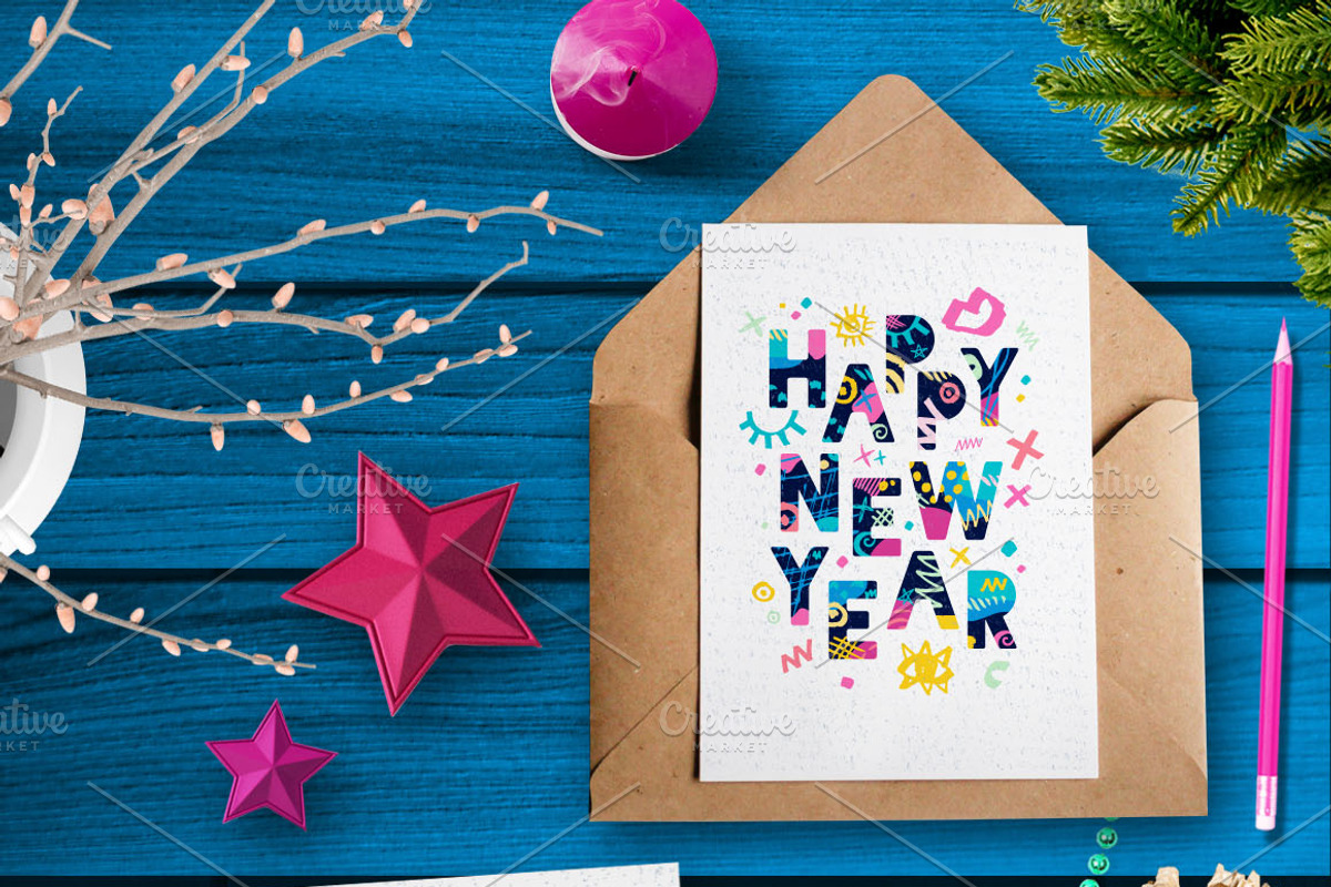 2018 New Year Christmas Bundle, a Stationery Template by Iraida_Bearlala (Photo 4 of 7)