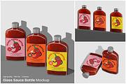 Glass Sauce Bottle Mockup, a Packaging Mockup by Unerispace (Thumbnail 1 of 5)
