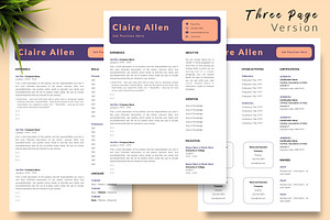 Creative Resume Design / CV - Claire