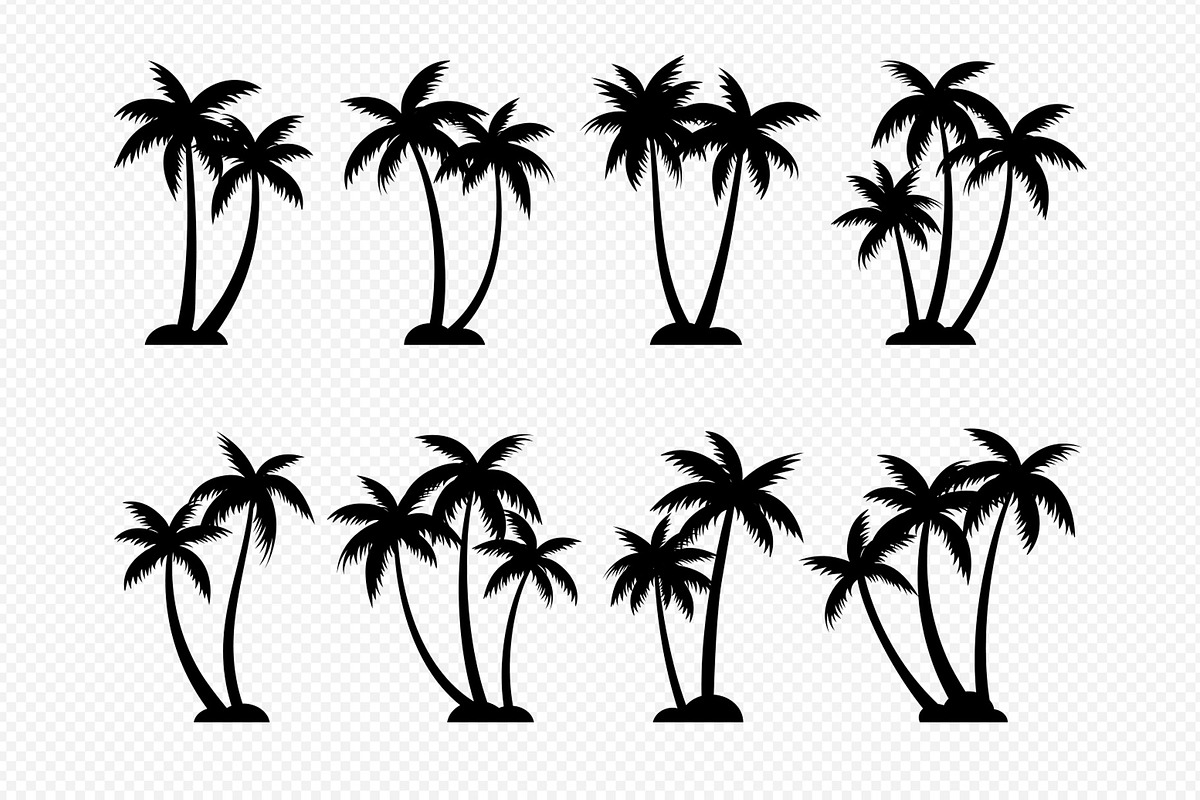 Palm trees silhouettes summer set., a Seasonal Illustration by kaisorn (Photo 3 of 3)