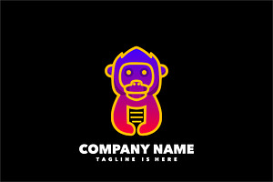 Paper monkey gradient logo, a Branding & Logo Template by Bayuktx