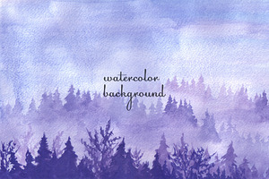 Watercolor Backgrounds. Landscapes