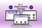 Asian Drama Tracker - Notion, an App Template by Ardent Workshop (Thumbnail 1 of 7)