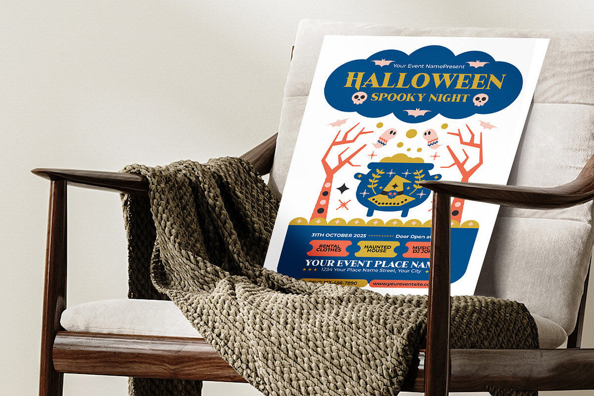Folk Art Halloween Spooky Night, a Flyer Template by Hole Hope Design (Photo 5 of 5)