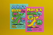 Pink Tosca Kids Birthday Invitation, a Flyer Template by graphicook (Thumbnail 1 of 3)