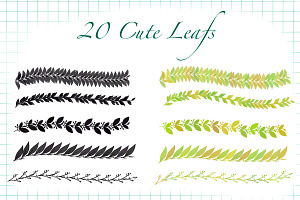 Cute Leaves Stamps Brushes