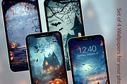 Spooky Halloween Phone Wallpaper, a Graphic by Kalindiprints (Thumbnail 1 of 6)