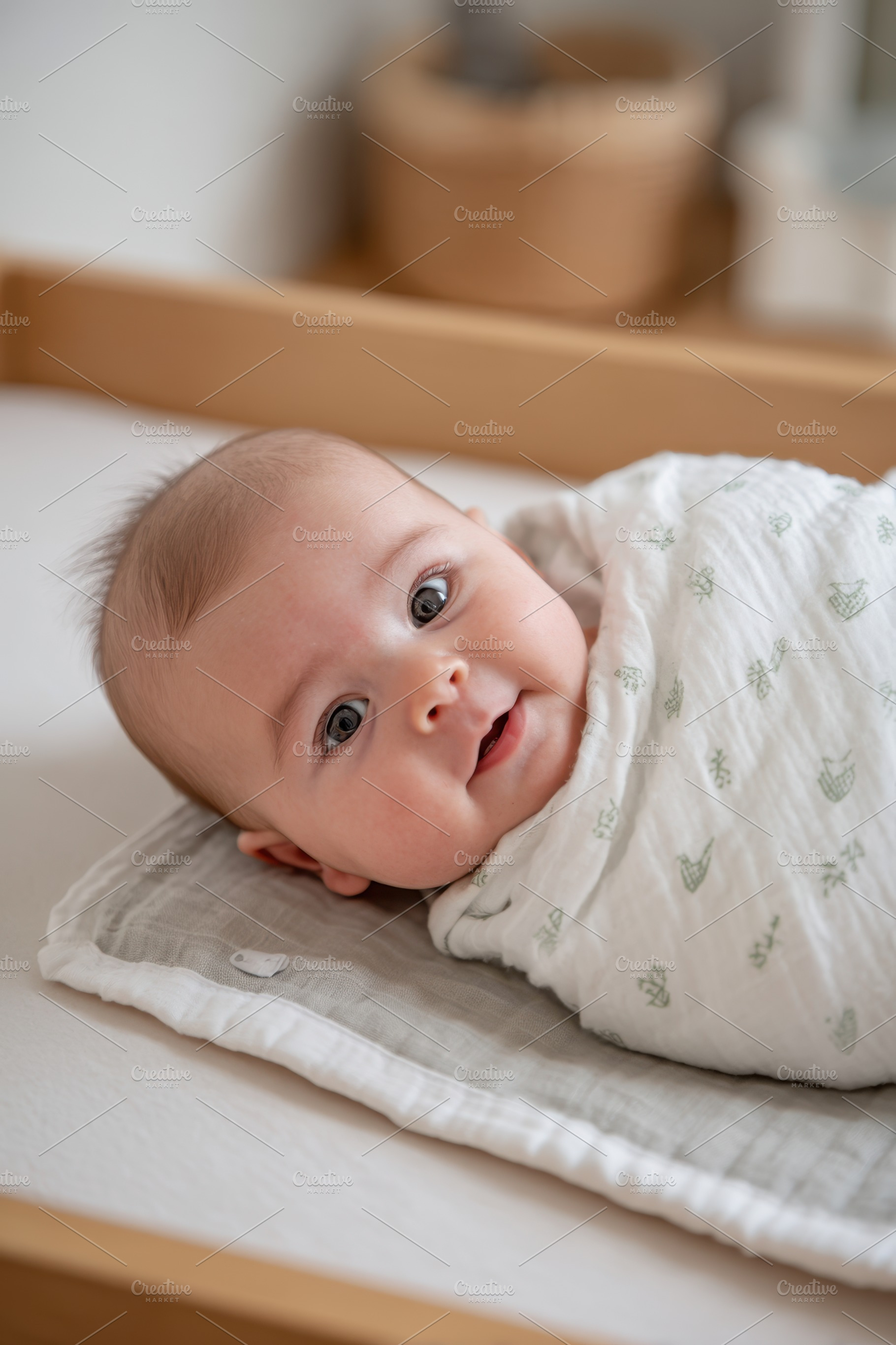 Peaceful sleeping baby in cozy nursery, a Person Photo by AlyaAnd