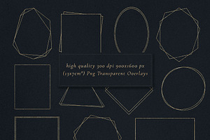 Gold Geometric Frames Png Overlays