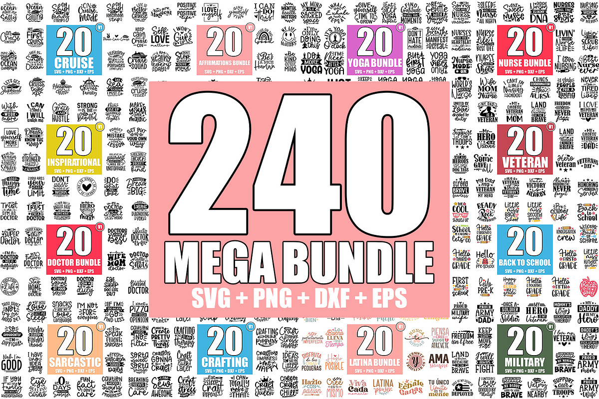 240 SVG MEGA Bundle, SVG Cut Files, an Illustration by ZoomkSVG (Photo 1 of 5)