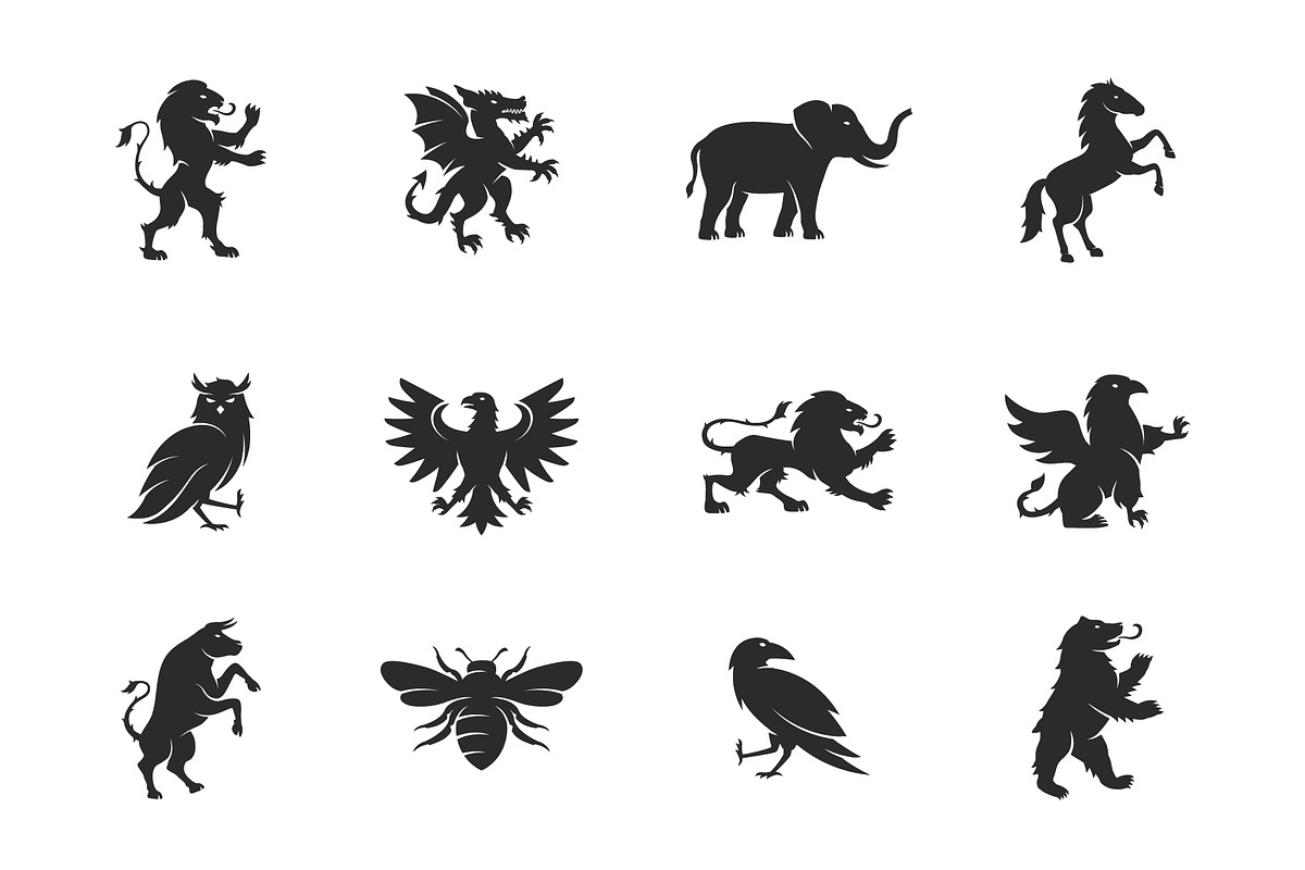 36 Heraldic logo Animals., an Animal Illustration by DenysHolovatiuk (Photo 2 of 4)