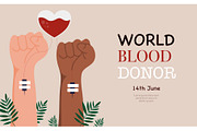Blood donor day background vector, a Healthcare Illustration by foxndeer (Thumbnail 4 of 4)