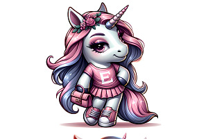 E-Girl Fashion Unicorn PNG Bundle