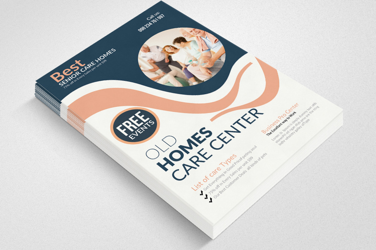 10 Senior Care Homes Flyers Bundle, a Flyer Template by Psd Templates (Photo 6 of 11)