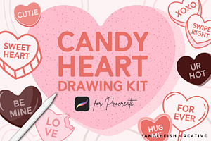 Candy Heart Procreate Drawing Kit