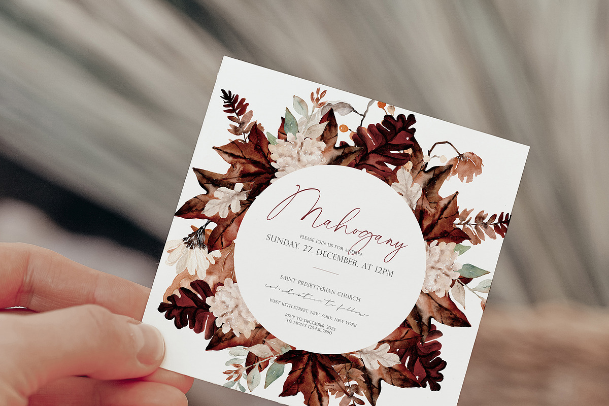 Watercolor Clipart - MAHOGANY FALL, a Decorative Illustration by Beigetime (Photo 13 of 15)