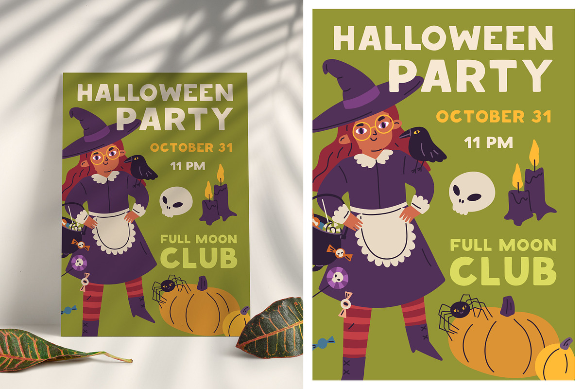 Halloween party poster designs set, a Seasonal Illustration by Good Studio (Photo 2 of 4)