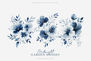 watercolor indigo blooms collection, a Decorative Illustration by Patishop Art (Thumbnail 2 of 8)