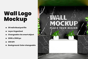 Wall Logo Mockup Bundle, an Advertising Mockup by samsulpassive