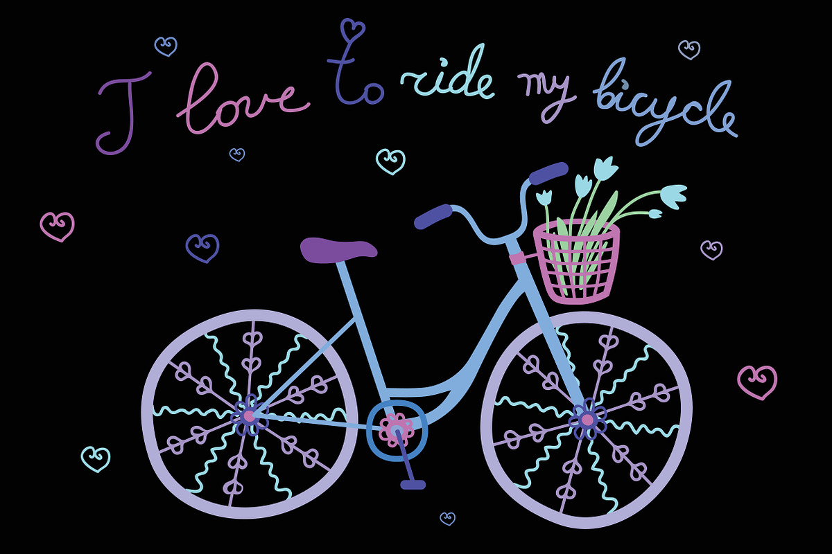 Cute hand drawn bicycles, a Healthcare Illustration by DinaraChernaya (Photo 5 of 6)