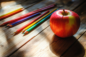 Sunlight highlights an apple alongsi, a Photo by Iftikhar Alam