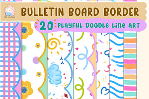 Playful Doodle Borders for Classroom, a Poster Template by Annyillustration