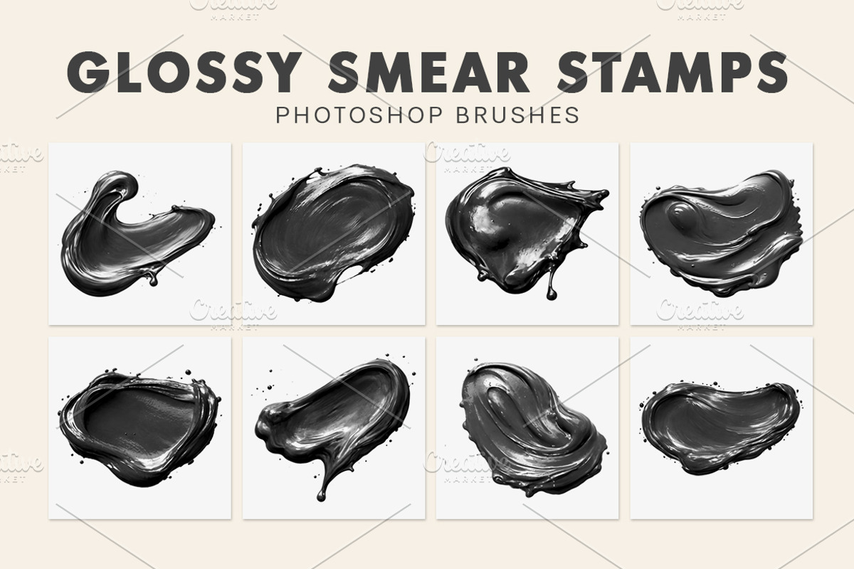 Glossy Smear Photoshop Brushes, a Brush Add-On by AB-TheDesigner (Photo 2 of 4)