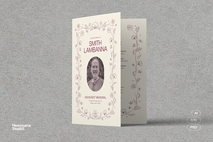 Minimal Floral Funeral Program, a Brochure Template by Neermana