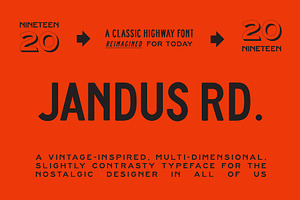 Jandus Road - A Highway Display Font