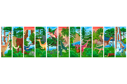 Prehistoric dinosaurs, reptiles
