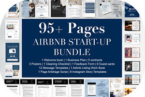 Blue Airbnb Welcome Book Bundle