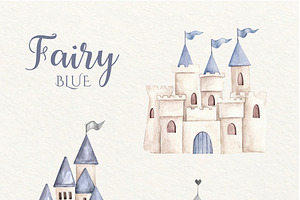 Watercolor Fairy Tale In Blue