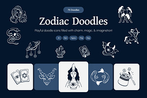 Zodiac Drawing Art Set, an Outline Icon by Vectors Market