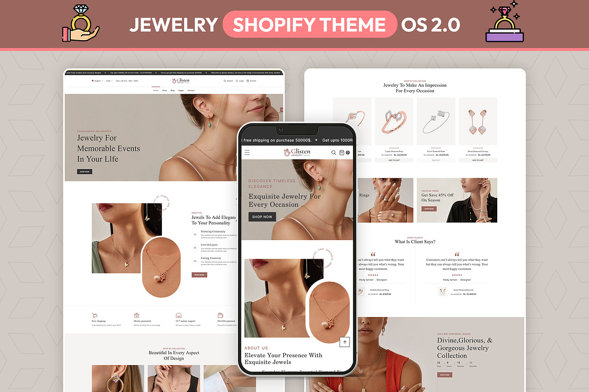 Jewelry | Shopify Theme, a Shopify Template by LogicGo Shopify Experts (Photo 1 of 5)