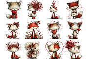 Valentine Fox Clipart, an Illustration by Designking (Thumbnail 2 of 5)