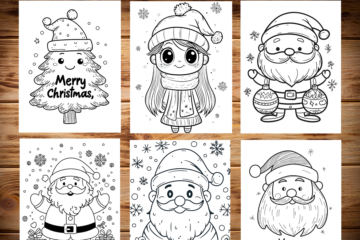 Christmas Coloring Pages for Kids, a Brochure Template by LA Design (Photo 3 of 10)