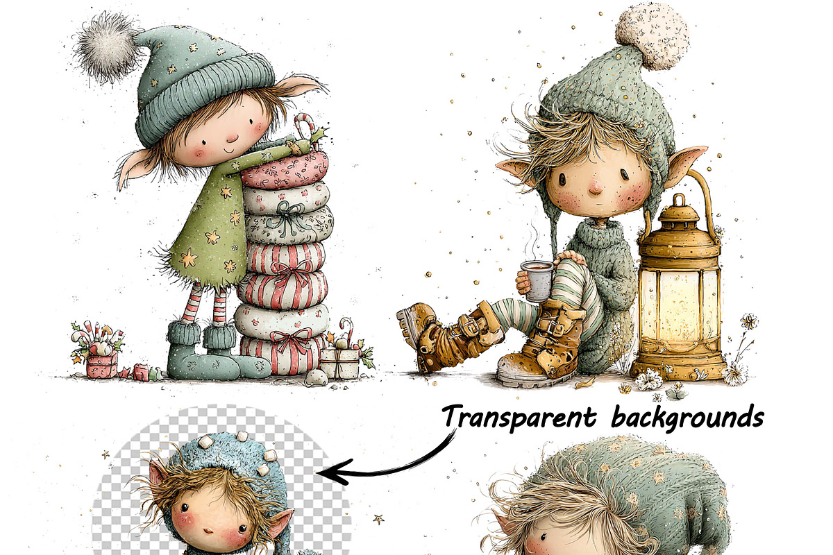 Whimsical Festive Christmas Elf, a Graphic by one-touch (Photo 9 of 10)