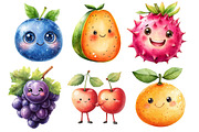 Cute Fruit Clipart PNG, an Illustration by SinaCreation (Thumbnail 3 of 5)