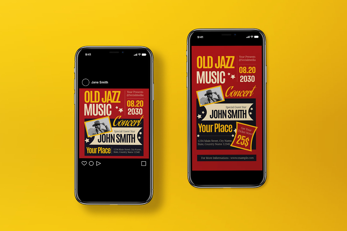 Old Jazz Music Concert Flyer Set, a Flyer Template by graphicook (Photo 3 of 3)